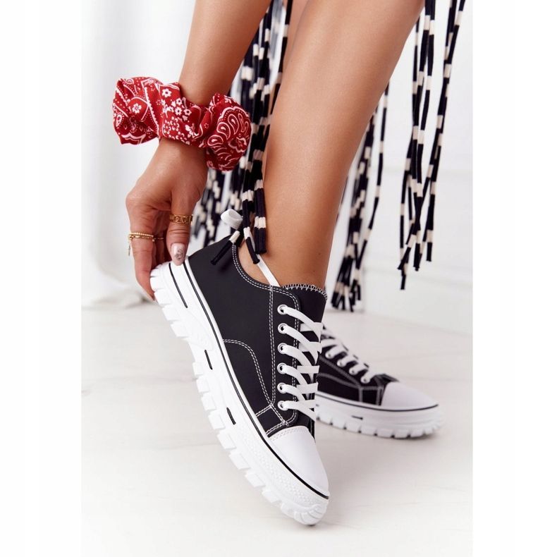 Zapatillas clásicas para mujer negras Feeling Good blanco negro 2