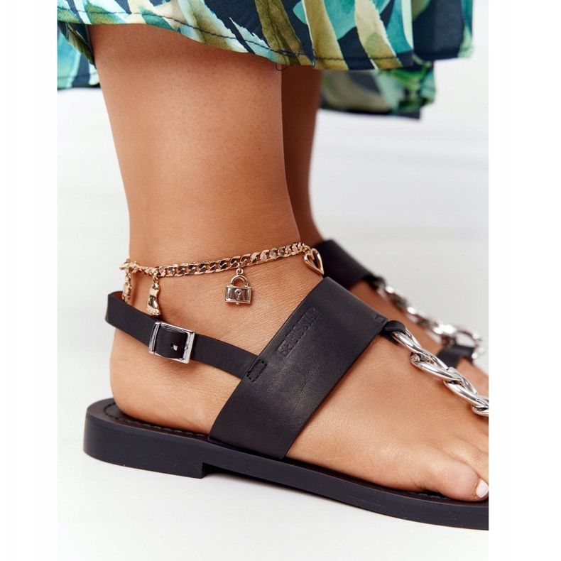 Sandalias Piel Chanclas Big Star HH274705 Negro 1