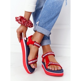 Sandalias de espuma On The Big Star HH274A102 Red Platform rojo azul marino 3