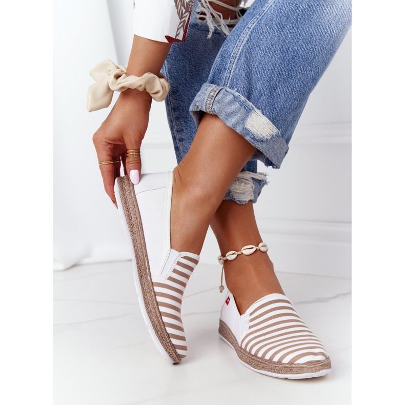 Alpargatas Mujer Big Star HH276001 Beige-Blanco marrón 2