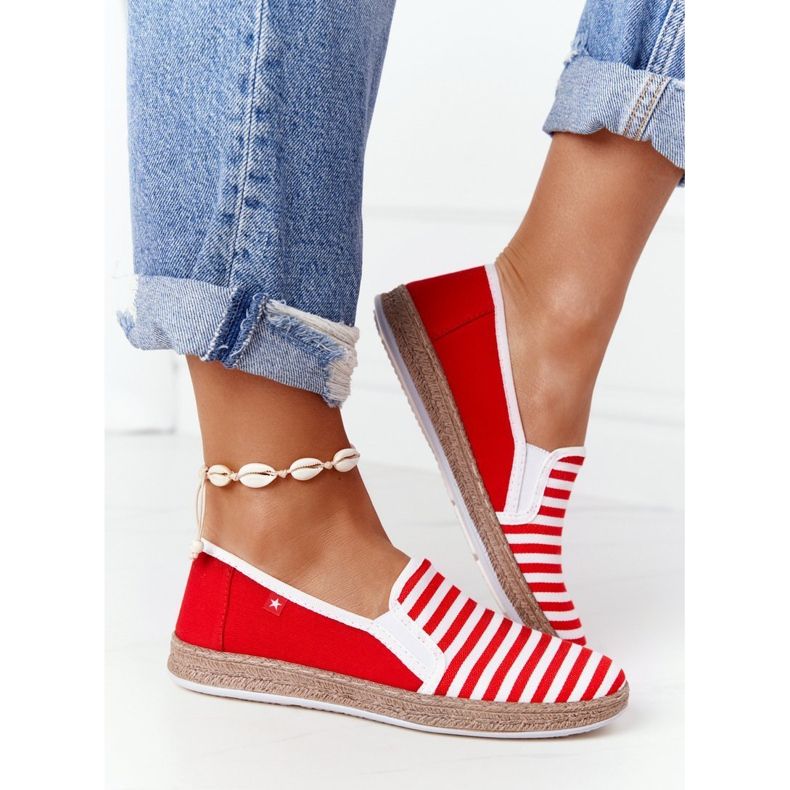 Alpargatas Mujer Big Star HH276003 Rojo-Blanco 2