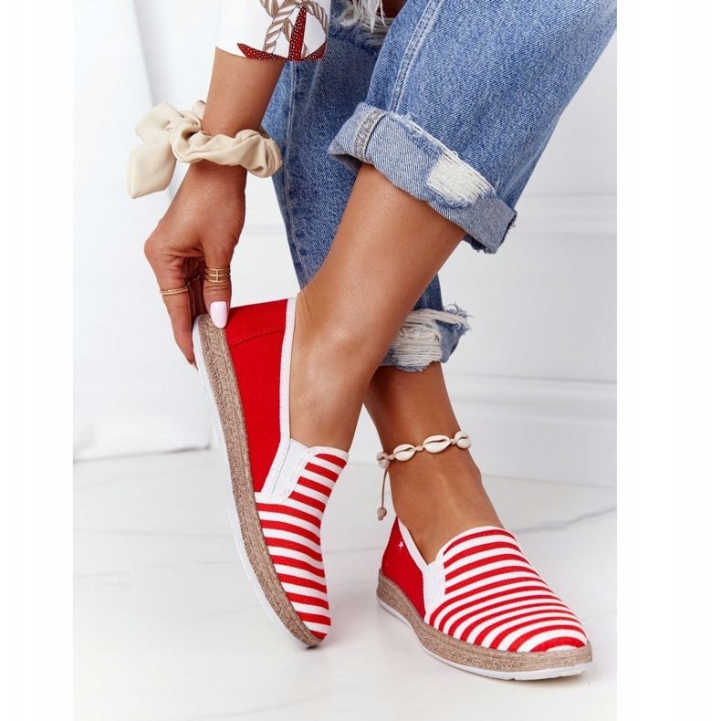 Alpargatas Mujer Big Star HH276003 Rojo-Blanco 1