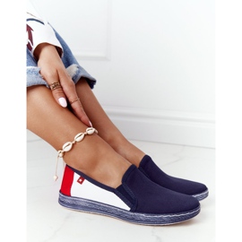 Alpargatas Mujer Big Star HH276008 Azul Marino-Blanco rojo 4