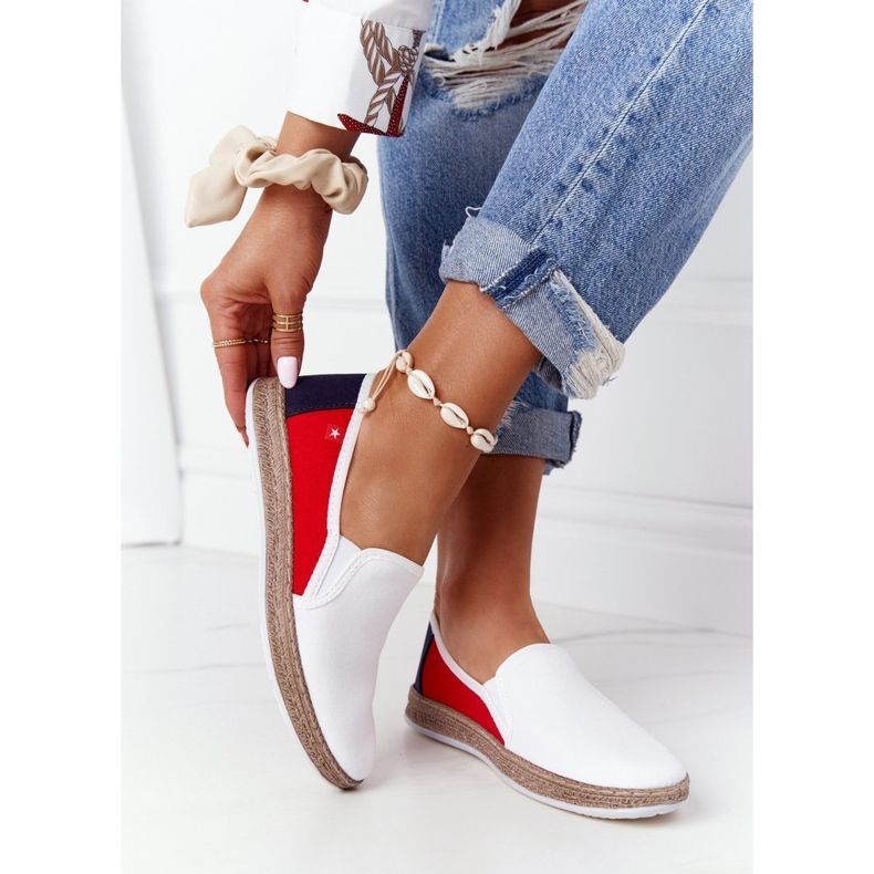 Alpargatas de Mujer Big Star HH276009 Blancas y Rojas blanco rojo azul marino 1