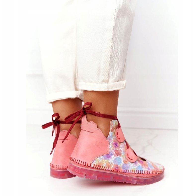 Botas de piel mujer Maciejka Pink 04457-15 azul naranja rosado verde amarillo 3