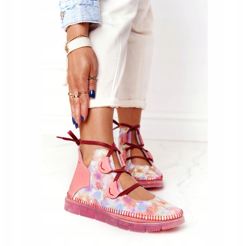 Botas de piel mujer Maciejka Pink 04457-15 azul naranja rosado verde amarillo 1