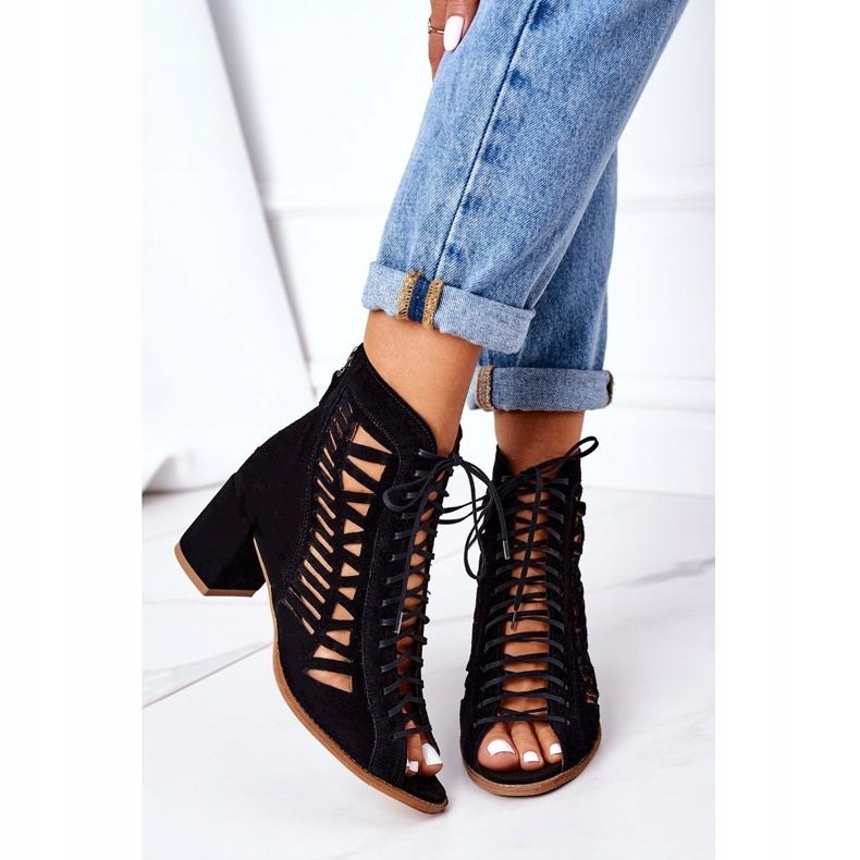 Botas de ante calado Maciejka Rojo 04040-01 Negro 1