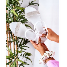 LU BOO Sandalias de goma con purpurina blanca Beach Time blanco 5