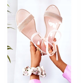 LU BOO Sandalias de goma con purpurina Nude Beach Time rosado 7