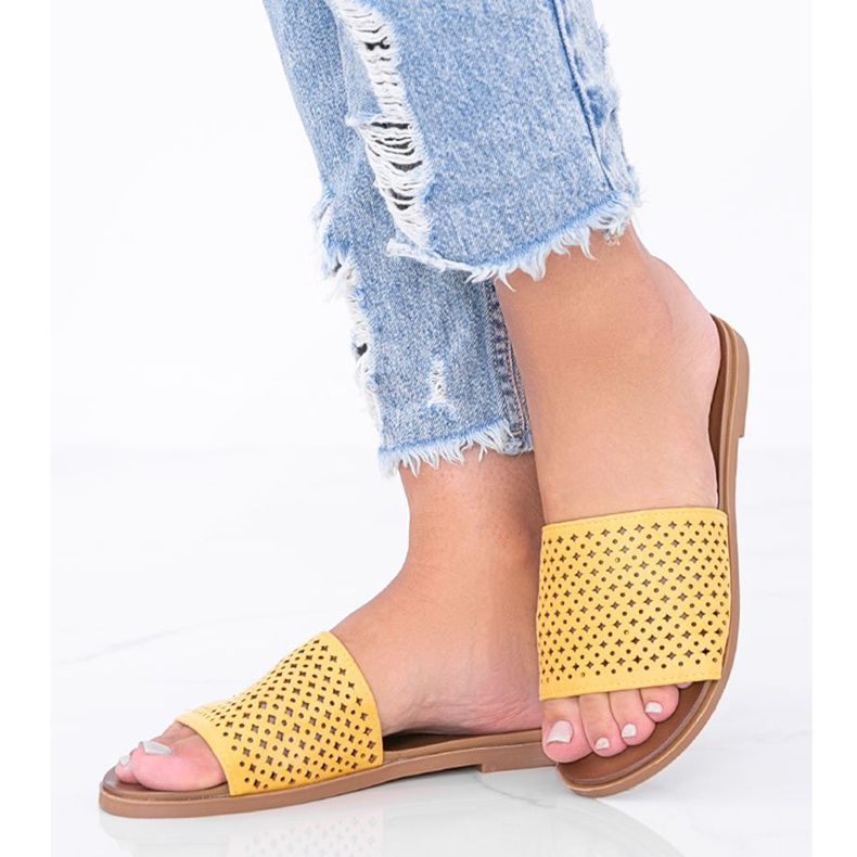 Zapatillas Ballera de mujer caladas amarillas amarillo 1