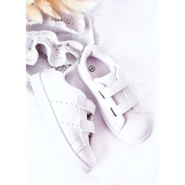 Deportivas Infantiles Con Velcro Blanca y Plateada Cute Girl blanco 3