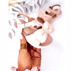 FR1 Sandalias Infantiles Con Lazo Rosa Abbie rosado 3