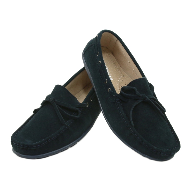 Mocasines de mujer American Club JK05 de piel azul 3