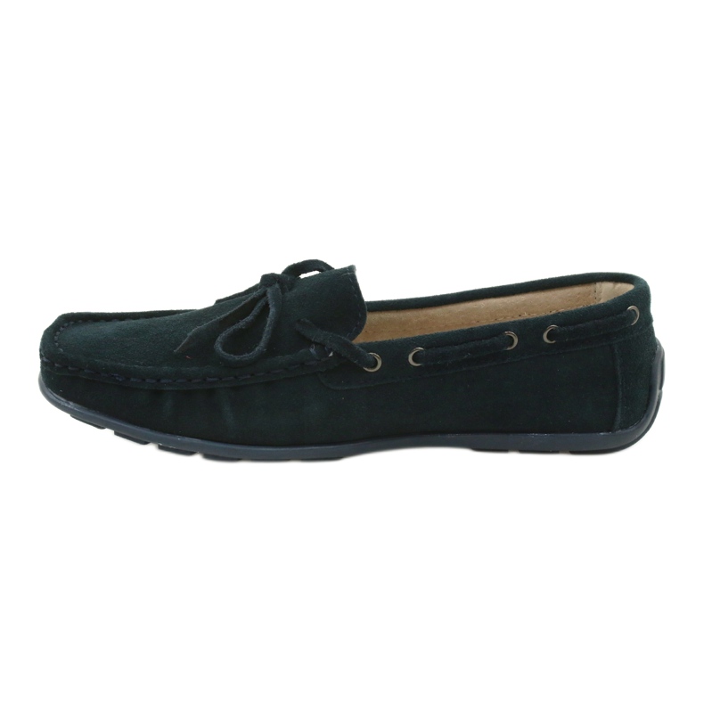Mocasines de mujer American Club JK05 de piel azul 1
