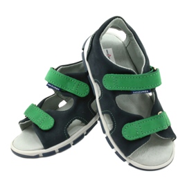 Sandalias de cuero para niños para velcro mazurek 314 azul marino 4 Sandalias de cuero para niños para velcro mazurek 314 azul marino 4