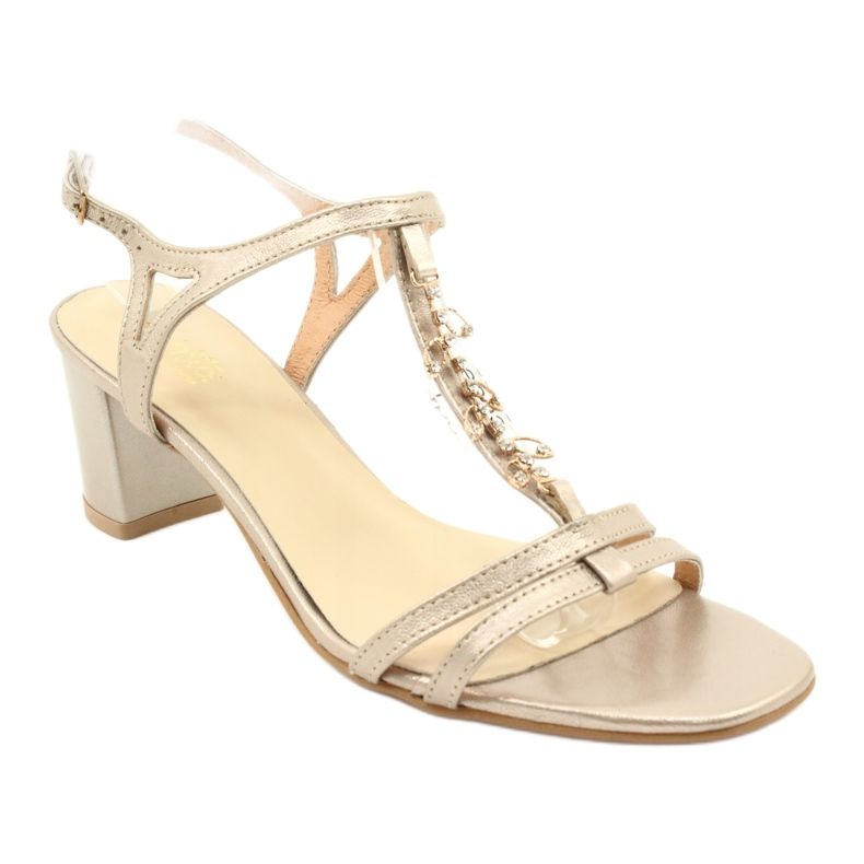 Sandalias Doradas sobre poste con Circón Espinto S352 dorado 2 Sandalias Doradas sobre poste con Circón Espinto S352 dorado 2