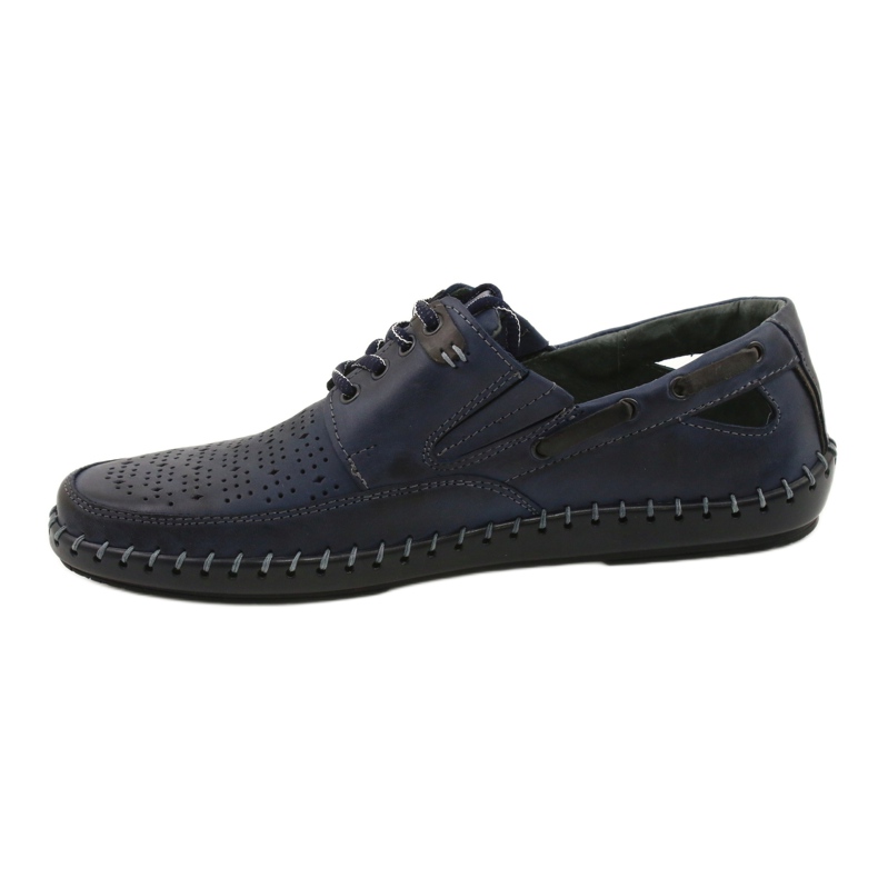 Polbut Zapatos de hombre, mocasines calados J69L azul marino 1