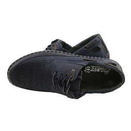Polbut Zapatos de hombre, mocasines calados J69L azul marino 4