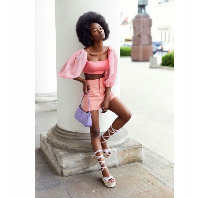 PS1 Sandalias Atadas Sobre Plataforma Trenzada Violeta La Palma beige púrpura 1