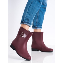 SHELOVET Chanclos de goma con hebilla rojo 2