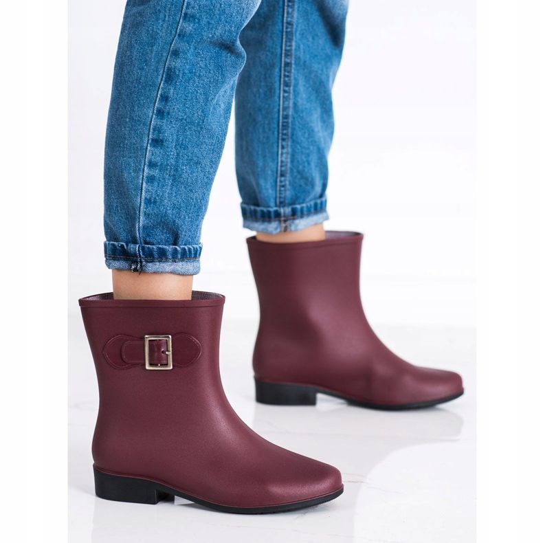 SHELOVET Chanclos de goma con hebilla rojo 1