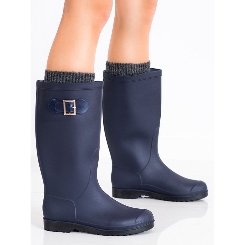 SHELOVET Chanclos de goma altos azul marino azul 1