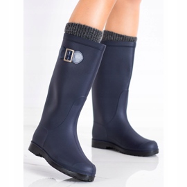 SHELOVET Chanclos de goma altos azul marino azul 2