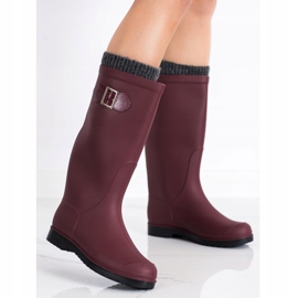 SHELOVET Chanclos de goma altos rojo 2