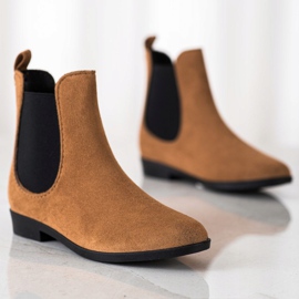 SHELOVET Botas de agua de ante marrón 2