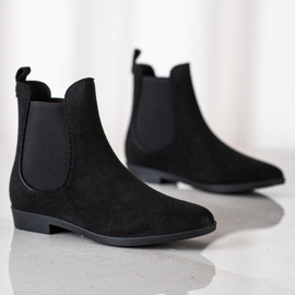 SHELOVET Botas de agua de ante negras negro 2
