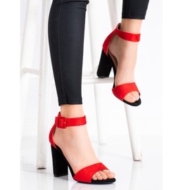 Goodin Sandalias rojas en un poste alto rojo 3