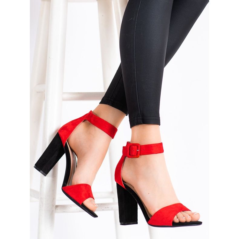 Goodin Sandalias rojas en un poste alto rojo 1 Goodin Sandalias rojas en un poste alto rojo 1