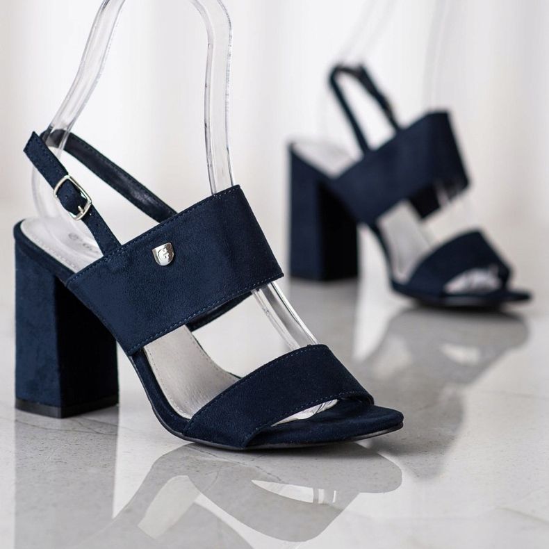 Goodin Sandalias en una barra ancha azul 1