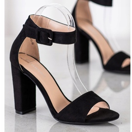 Goodin Sandalias negras en un poste alto negro 1