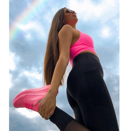 SHELOVET Zapatillas clásicas de piel ecológica rosa 2