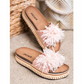 SHELOVET Zapatillas de moda con flecos rosado 2