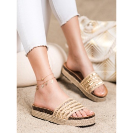 Groto Gogo Pantuflas Doradas Con Tachuelas beige dorado 1