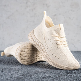 SHELOVET Zapatillas de textil beige 1