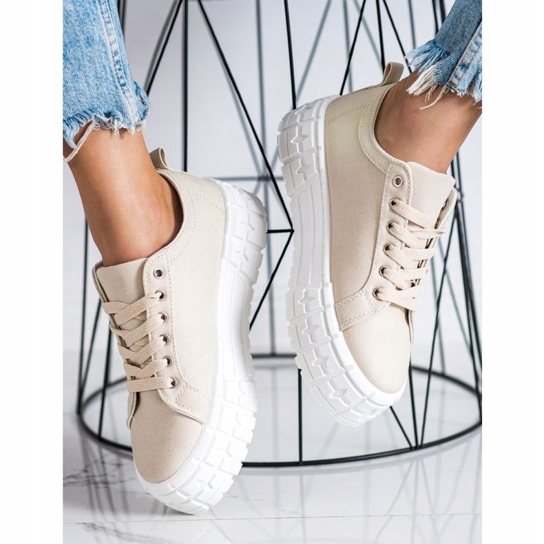 Goodin Zapatos de moda en beige Zapatillas deportivas marrón 1