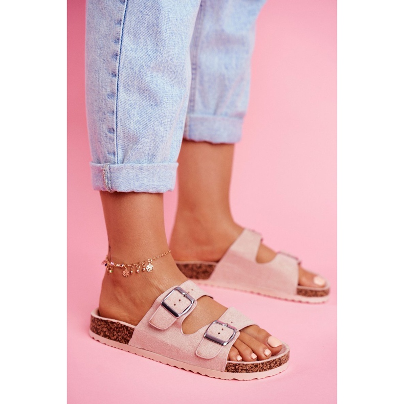 EVE Pantuflas De Mujer En Corcho Con Broches Rosa Si Señor rosado 3