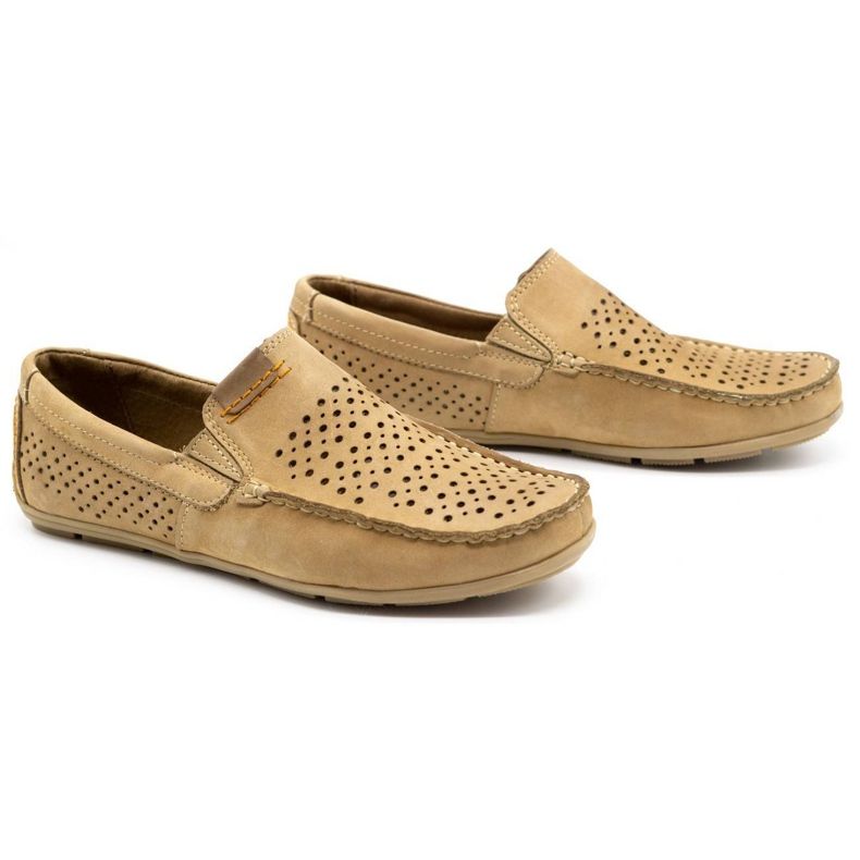 Olivier Zapatos de hombre mocasín 906 para el verano beige 1