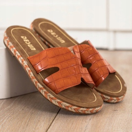 SHELOVET Pantuflas Naranjas Casuales 2