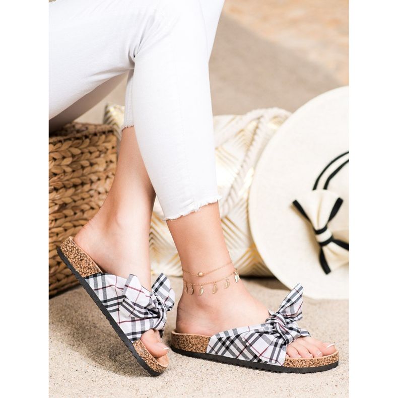 Bona Pantuflas con lazo de cuadros multicolor 2 Bona Pantuflas con lazo de cuadros multicolor 2