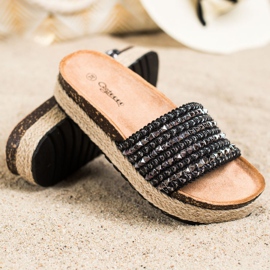 Groto Gogo Pantuflas negras con tachuelas negro 3