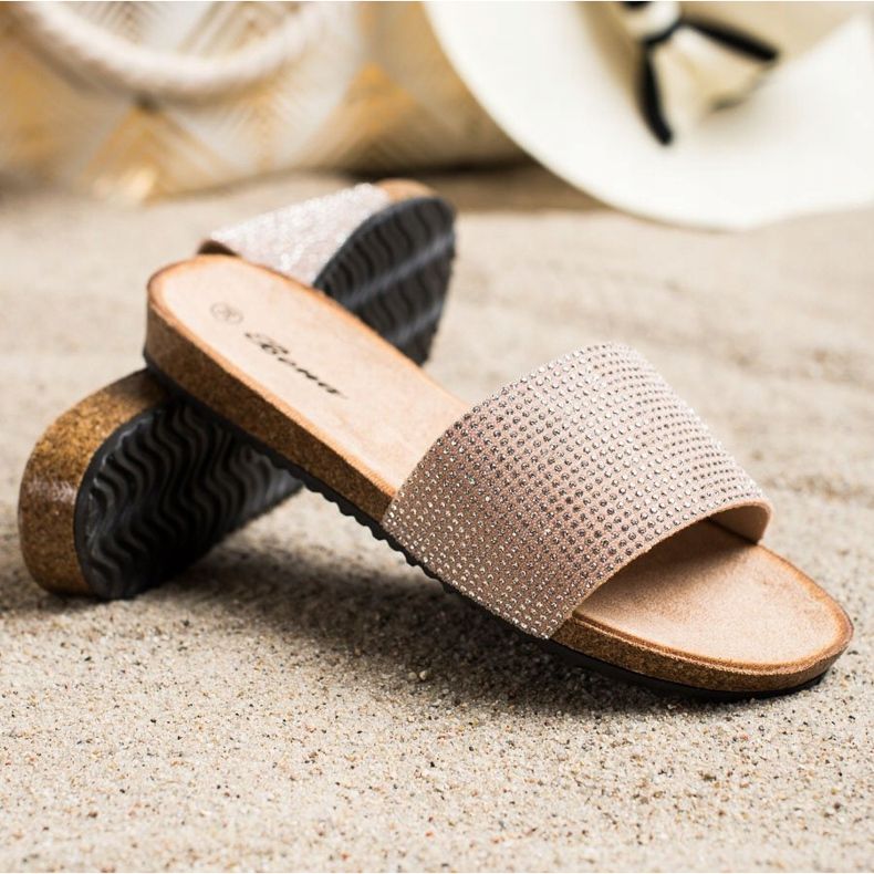 Bona Pantuflas Elegantes Con Circonita rosa 1