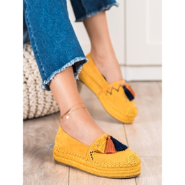 Coura Alpargatas De Ante Con Flecos amarillo 1