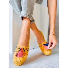 Alpargatas con flecos miel 1735 Amarillo 2