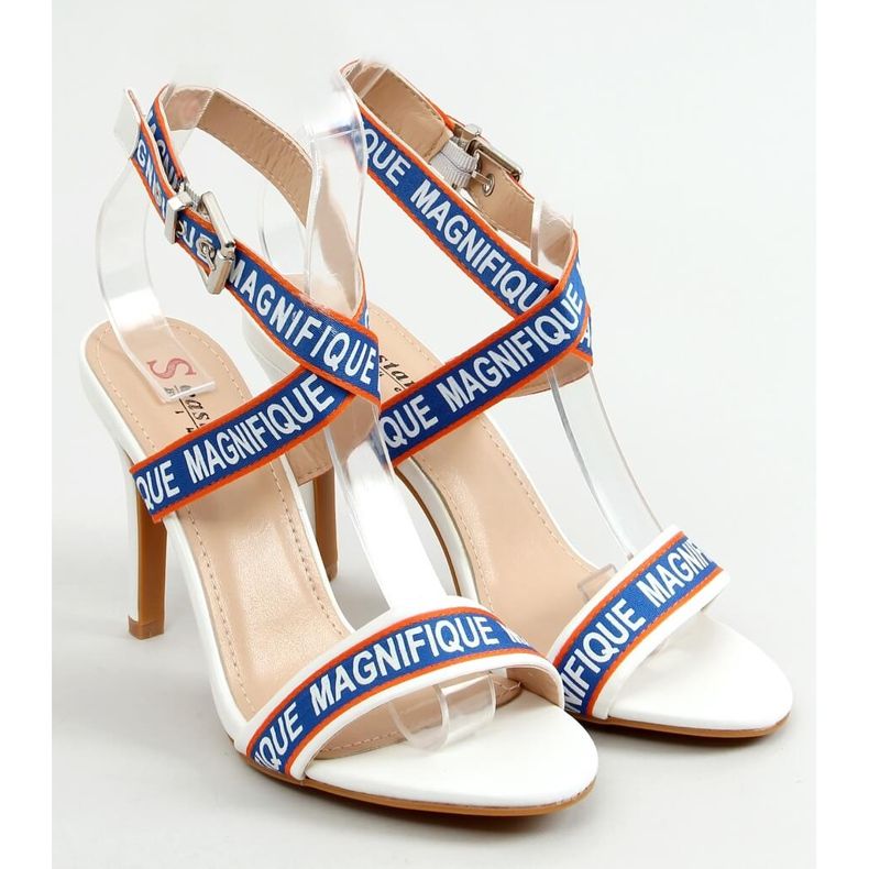 Sandalias blancas de tacón alto LL-170P Blanco azul 1 Sandalias blancas de tacón alto LL-170P Blanco azul 1