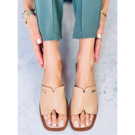 Zapatilla beige de mujer 3526 Camel 3