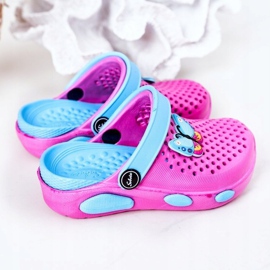 Zapatilla Espuma Infantil Kroks Fucsia Olivia azul rosado 5